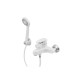 Змішувач для ванни Plamix CEZAR-009 EURO SET White, зі шлангом, лійкою та кронштейном (PM0692)