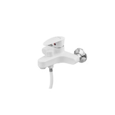 Смеситель для ванны Plamix CEZAR-009 EURO SET White, со шлангом, лейкой и кронштейном (PM0692)