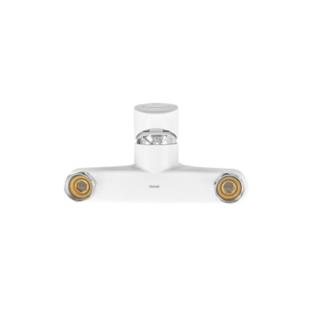 Змішувач для ванни Plamix CEZAR-009 EURO SET White, зі шлангом, лійкою та кронштейном (PM0692)
