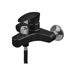 Смеситель для ванны Plamix CEZAR-009 EURO SET Matte black, со шлангом, лейкой и кронштейном (PM0693)