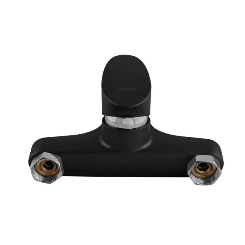 Змішувач для ванни Plamix CEZAR-009 EURO SET Matte black, зі шлангом, лійкою та кронштейном (PM0693)