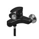 Змішувач для ванни Plamix CEZAR-009 EURO SET Matte black, зі шлангом, лійкою та кронштейном (PM0693)
