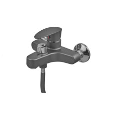 Смеситель для ванны Plamix CEZAR-009 EURO SET Graphite, со шлангом, лейкой и кронштейном (PM0694)