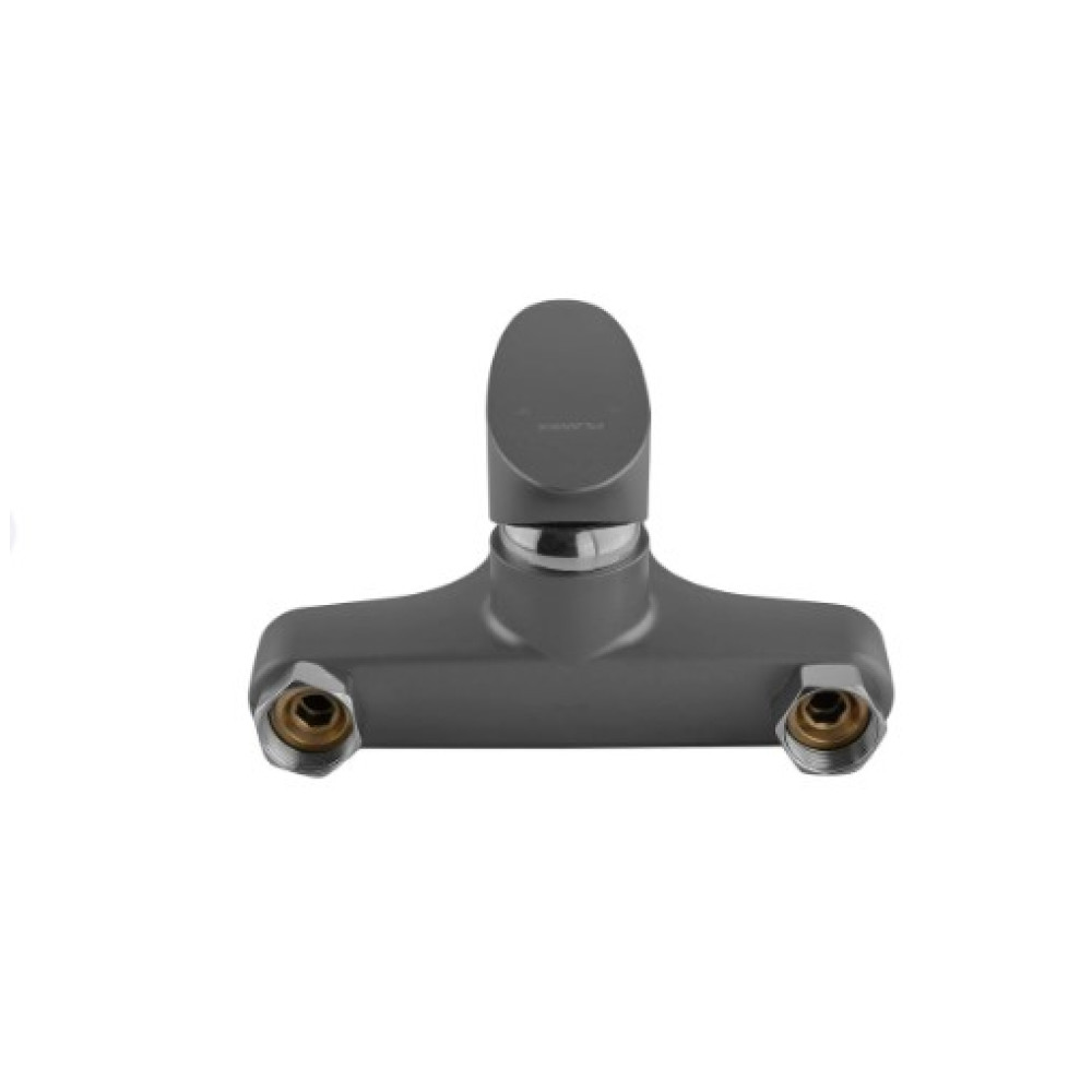 Змішувач для ванни Plamix CEZAR-009 EURO SET Graphite, зі шлангом, лійкою та кронштейном (PM0694)