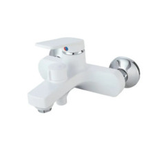 Смеситель для ванны Plamix Lucas-009 EURO SET White со шлангом, лейкой и кронштейном (PM0708)
