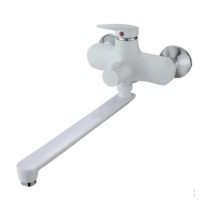 Смеситель для ванны Plamix Lucas-006 EURO SET White со шлангом, лейкой и кронштейном (PM0709)