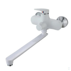 Смеситель для ванны Plamix Lucas-006 EURO SET White со шлангом, лейкой и кронштейном (PM0709)