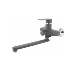Смеситель для ванны Plamix Oscar-006 Euro SET Graphite (со шлангом, воронкой и кронштейном) (PM6098)
