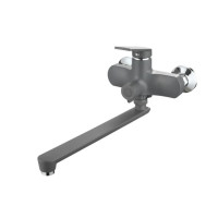 Смеситель для ванной Plamix Lucas-006 Euro SET Graphite (со шлангом, воронкой и кронштейном) (PM6101)