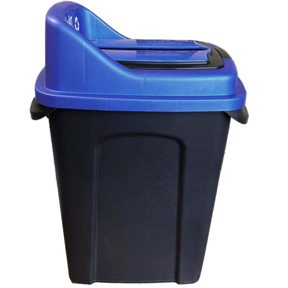 Бак для сортування сміття Planet Re-Cycler 50 л Чорно-синій (12187)