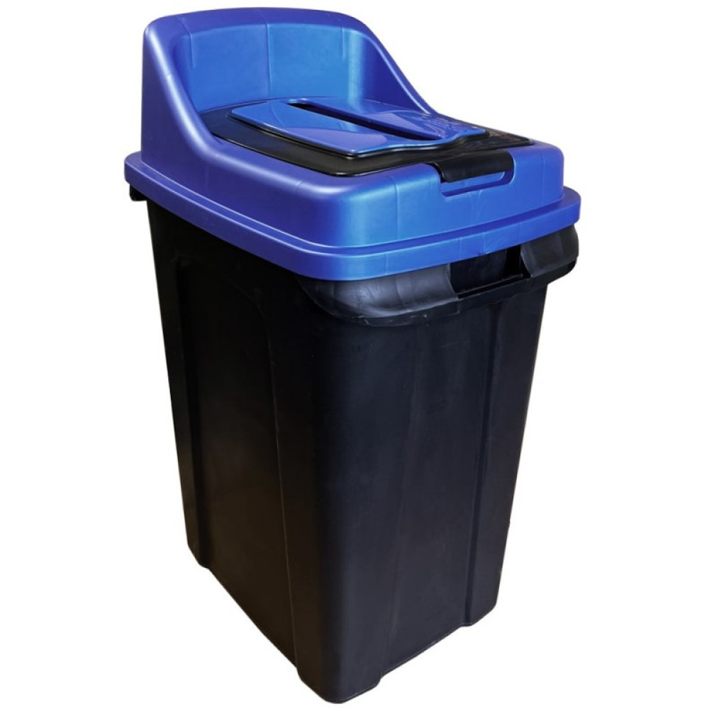 Бак для сортування сміття Planet Re-Cycler 50 л Чорно-синій (12187)