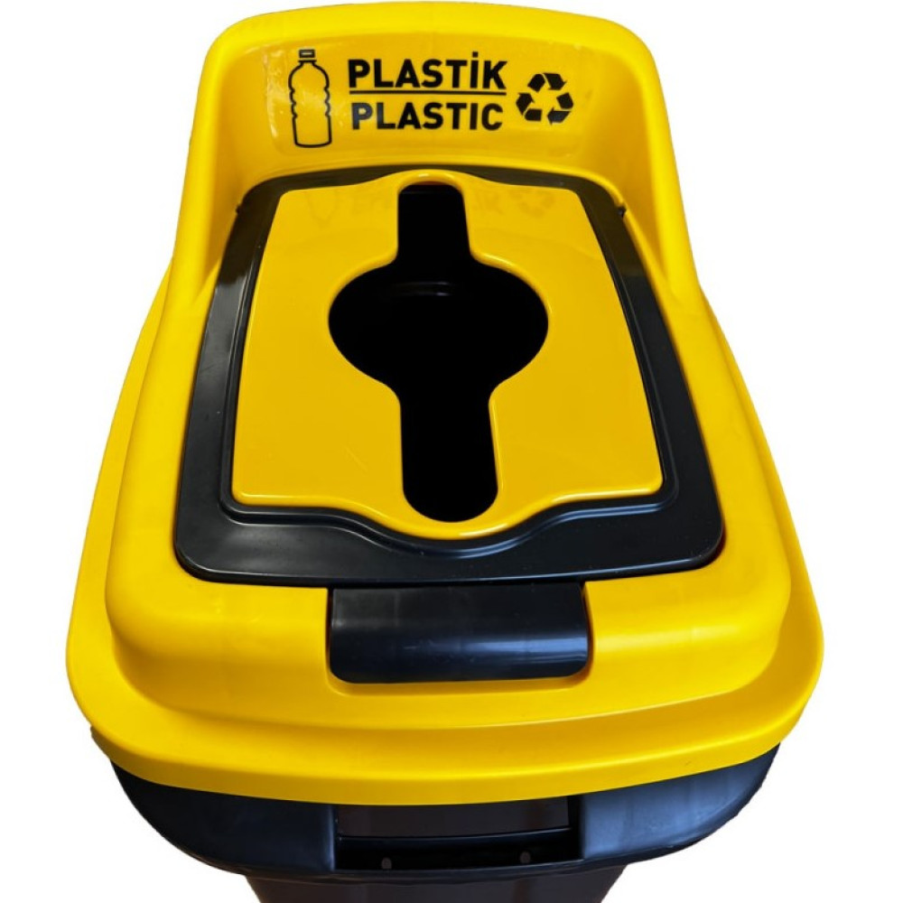 Бак для сортування сміття Planet Re-Cycler 50 л Чорно-жовтий (12189)