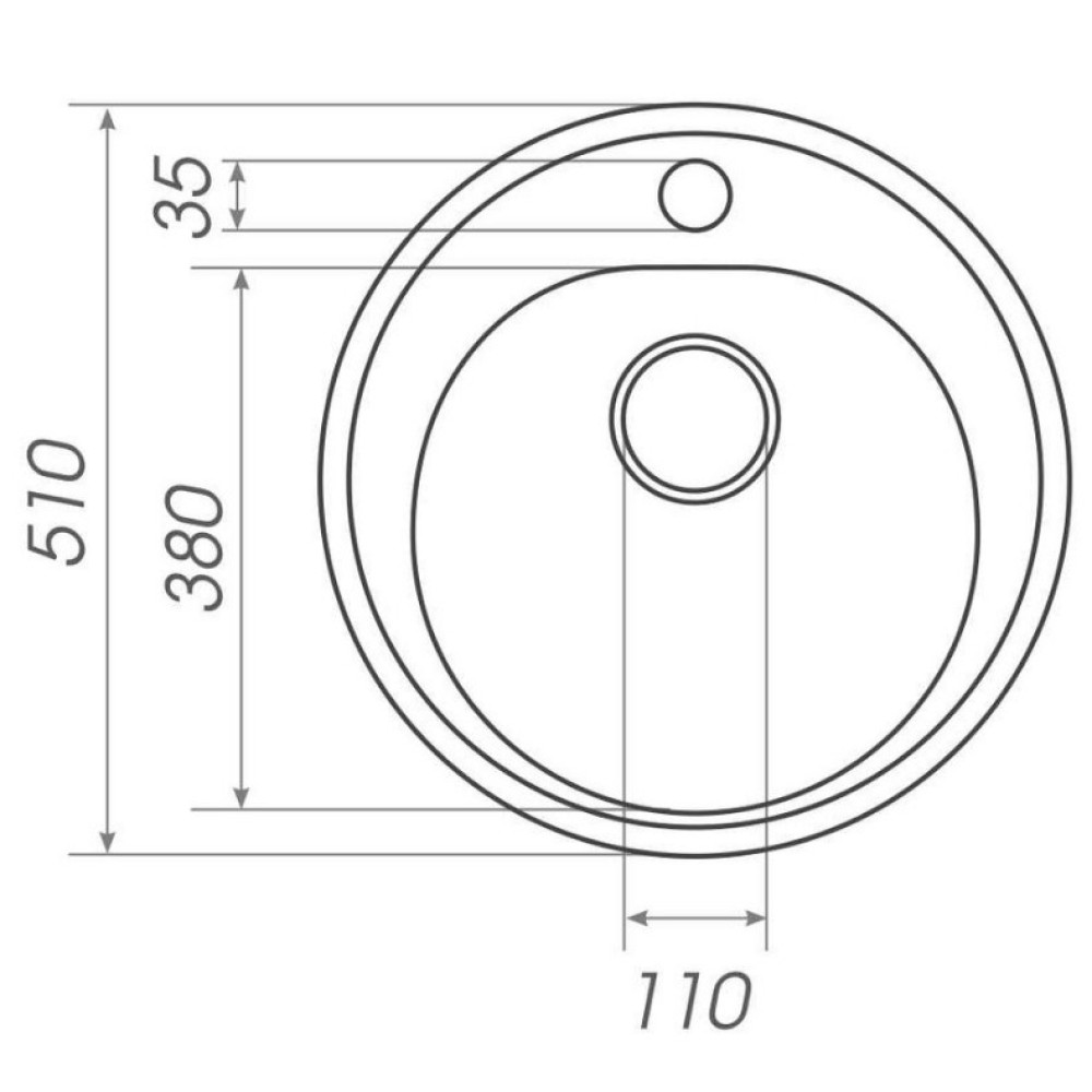 Кухонна мийка Platinum 510 LUNA (SP000025052)
