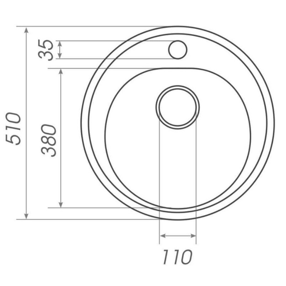 Кухонна мийка Platinum 510 LUNA (SP000025058)