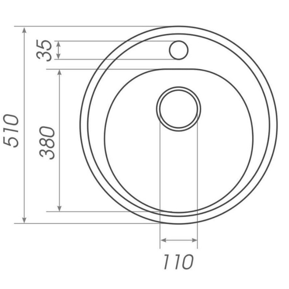 Кухонна мийка Platinum 510 LUNA (SP000025061)