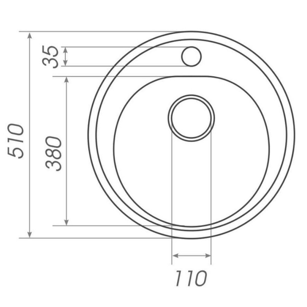 Кухонна мийка Platinum 510 LUNA (SP000025062)