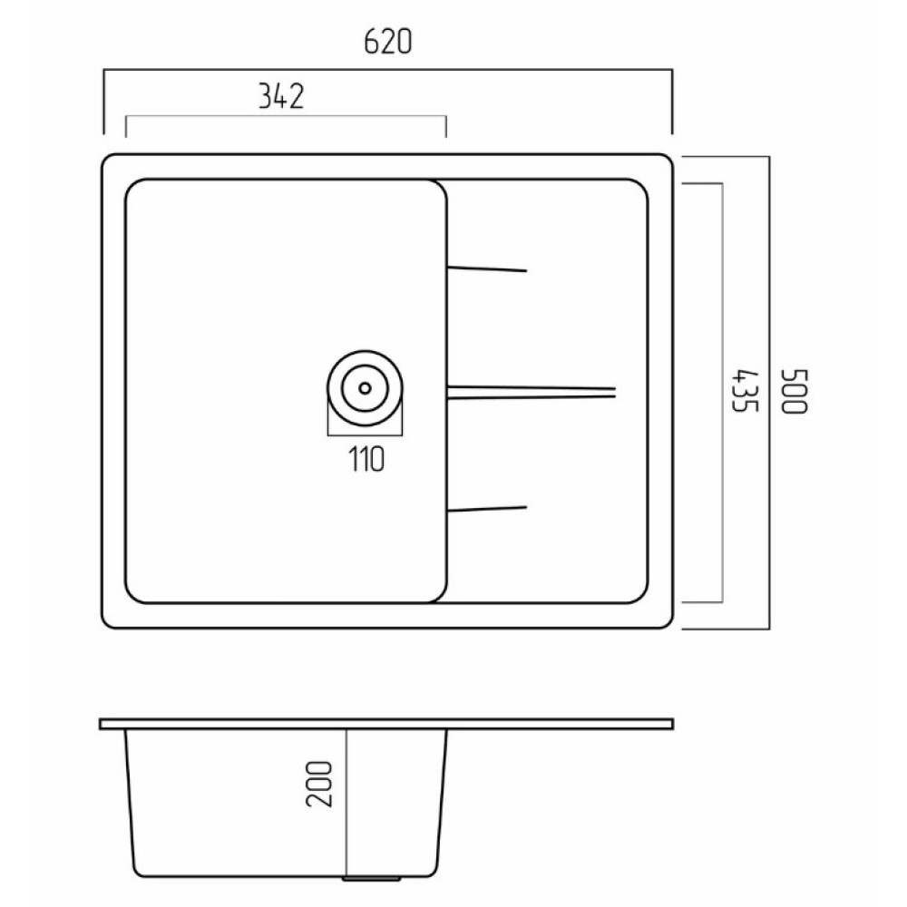 Кухонна мийка Platinum 6250 ZIRKONE (SP000040781)