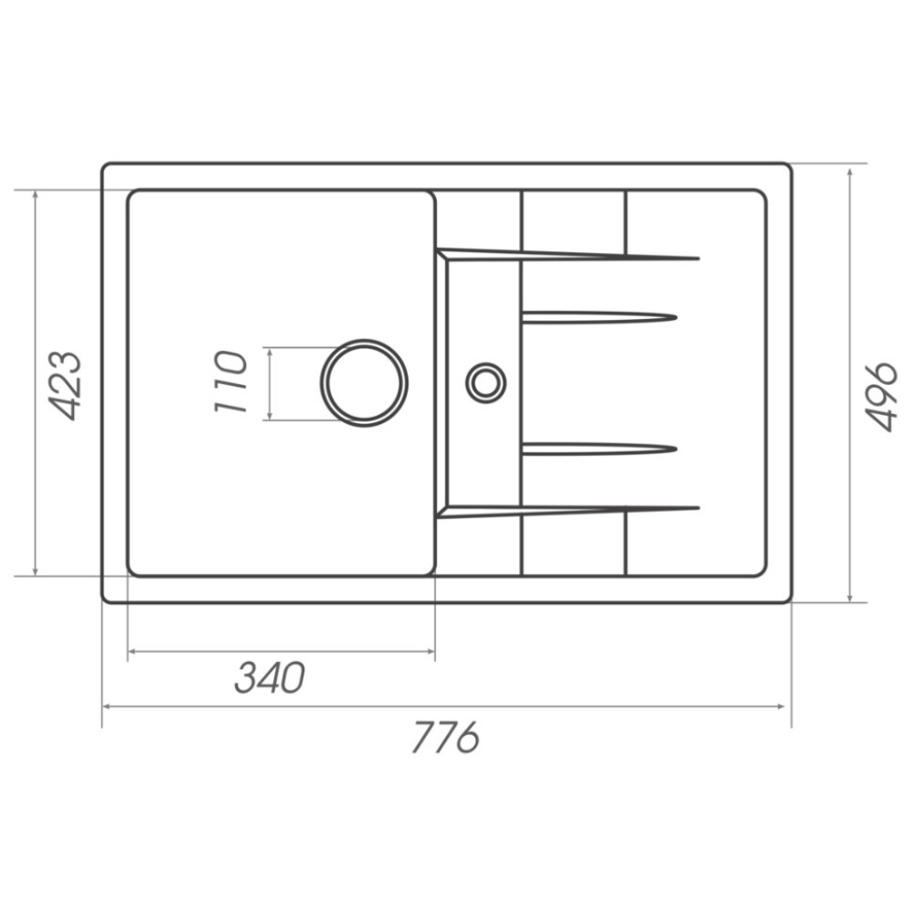 Кухонная мойка Platinum 7850 PRETSO серый металлик (SP000024981)