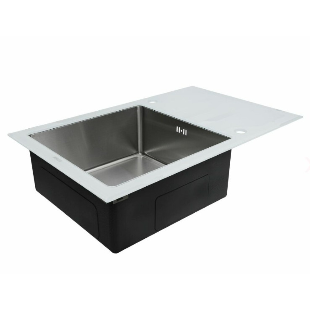 Кухонна мийка Platinum HANDMADE WHITE GLASS (SP000034807)
