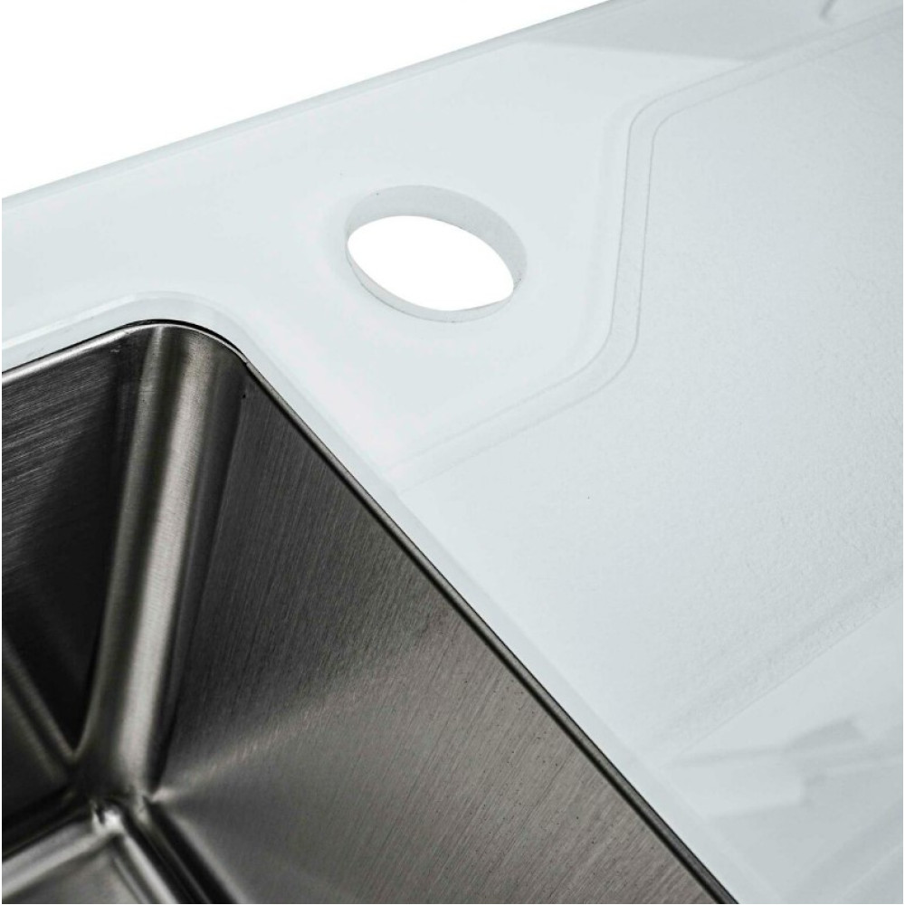 Кухонна мийка Platinum HANDMADE WHITE GLASS (SP000034807)