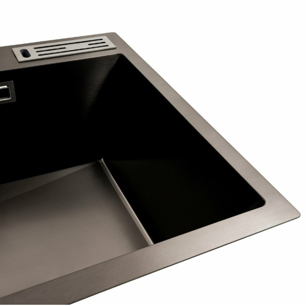 Кухонна мийка Platinum HANDMADE 75*46 з підставкою для ножів (SP000043060)