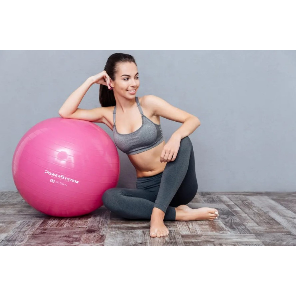 М'яч для фітнесу (фітбол) Power System PS-4011 Ø55 cm PRO Gymball Pink (4011PI-0)