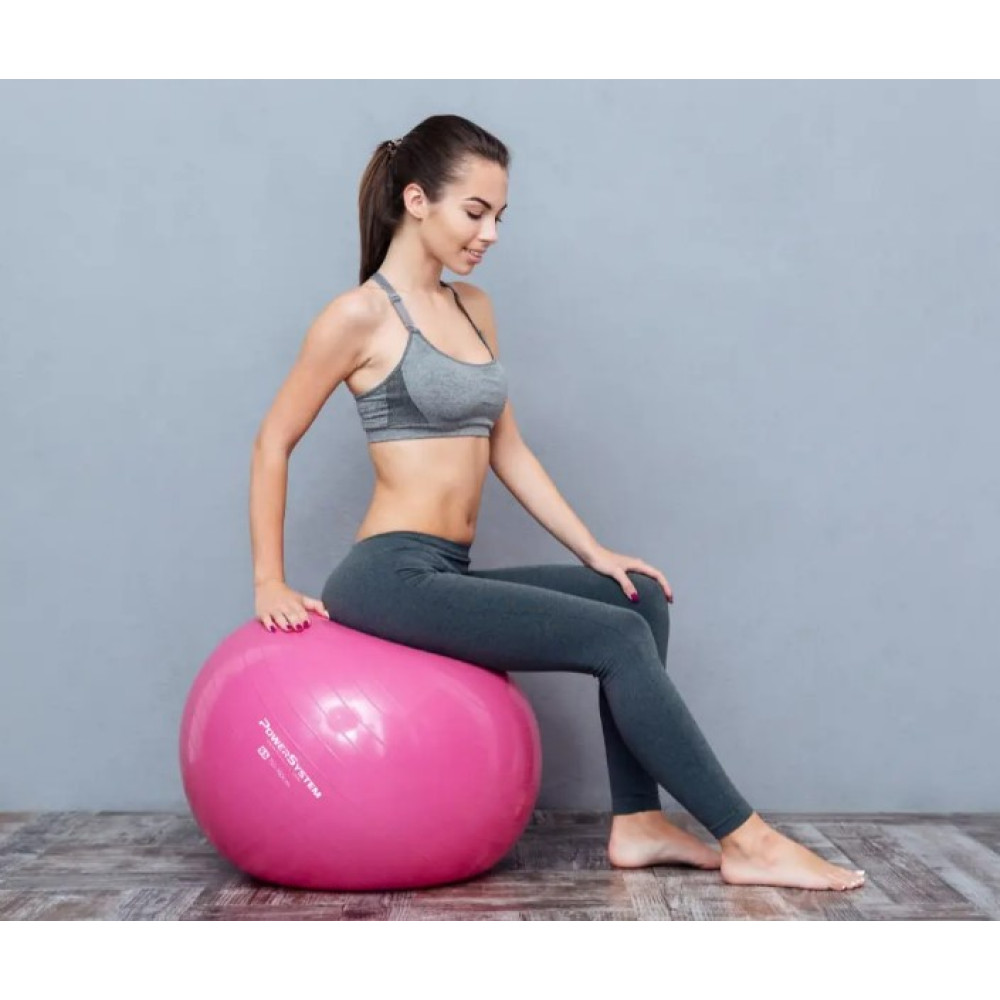 М'яч для фітнесу (фітбол) Power System PS-4011 Ø55 cm PRO Gymball Pink (4011PI-0)