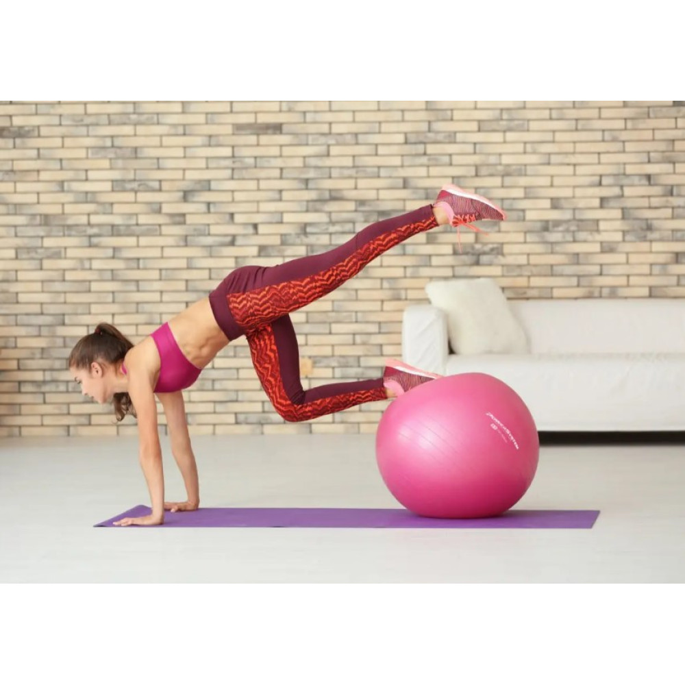 М'яч для фітнесу (фітбол) Power System PS-4011 Ø55 cm PRO Gymball Pink (4011PI-0)