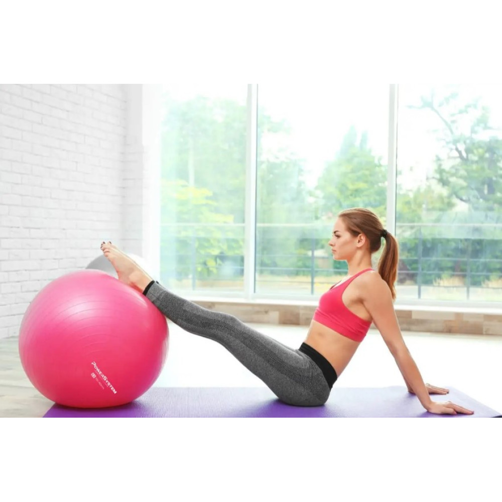 М'яч для фітнесу (фітбол) Power System PS-4011 Ø55 cm PRO Gymball Pink (4011PI-0)
