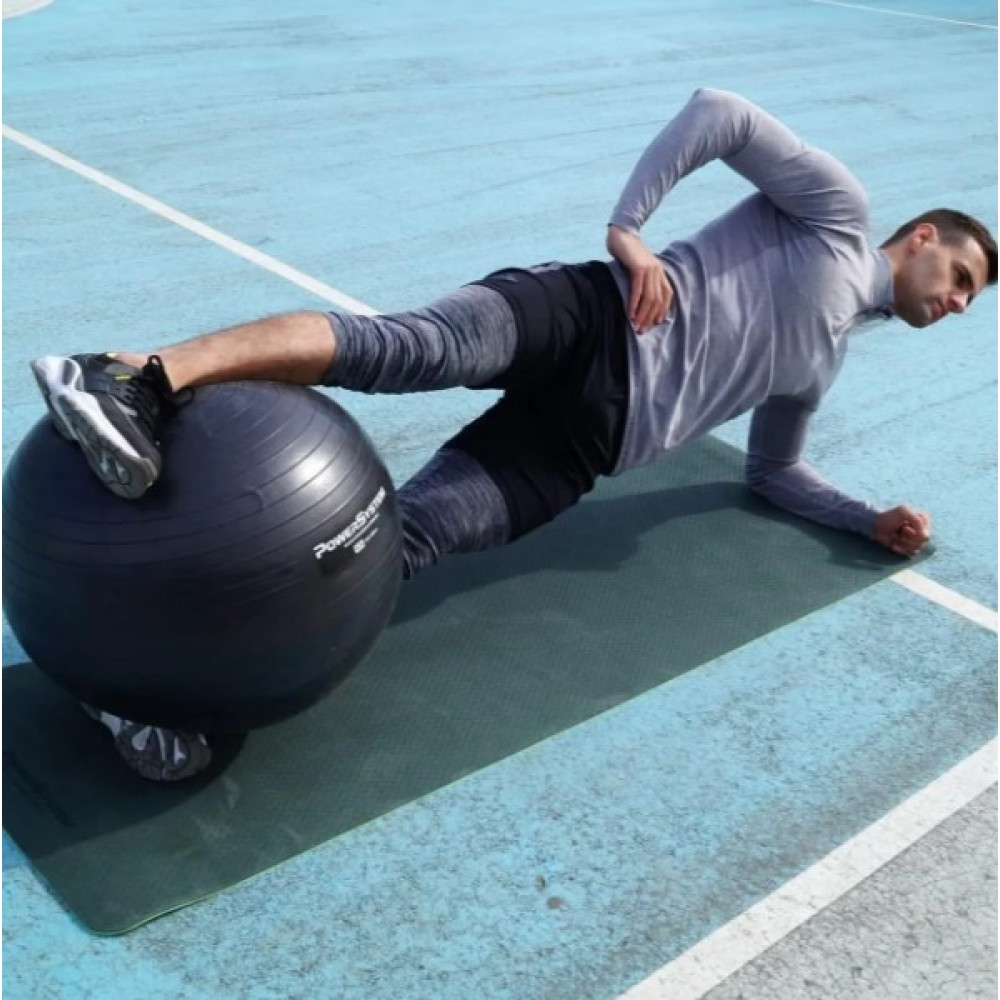 М'яч для фітнесу (фітбол) Power System PS-4012 Ø65 cm PRO Gymball Black (4012BK-0)