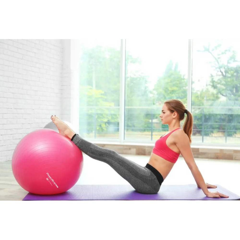 М'яч для фітнесу (фітбол) Power System PS-4012 Ø65 cm PRO Gymball Pink (4012PI-0)
