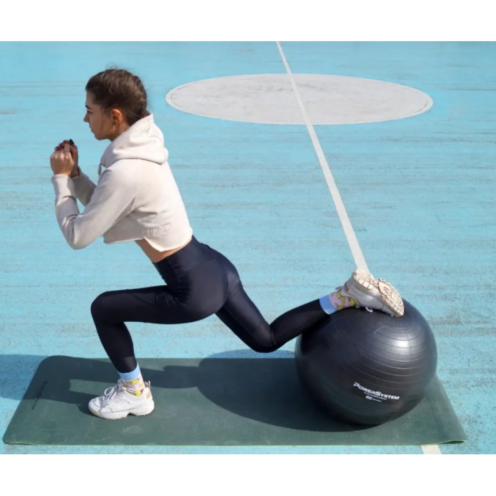М'яч для фітнесу (фітбол) Power System PS-4013 Ø75 cm PRO Gymball Black (4013BK-0)