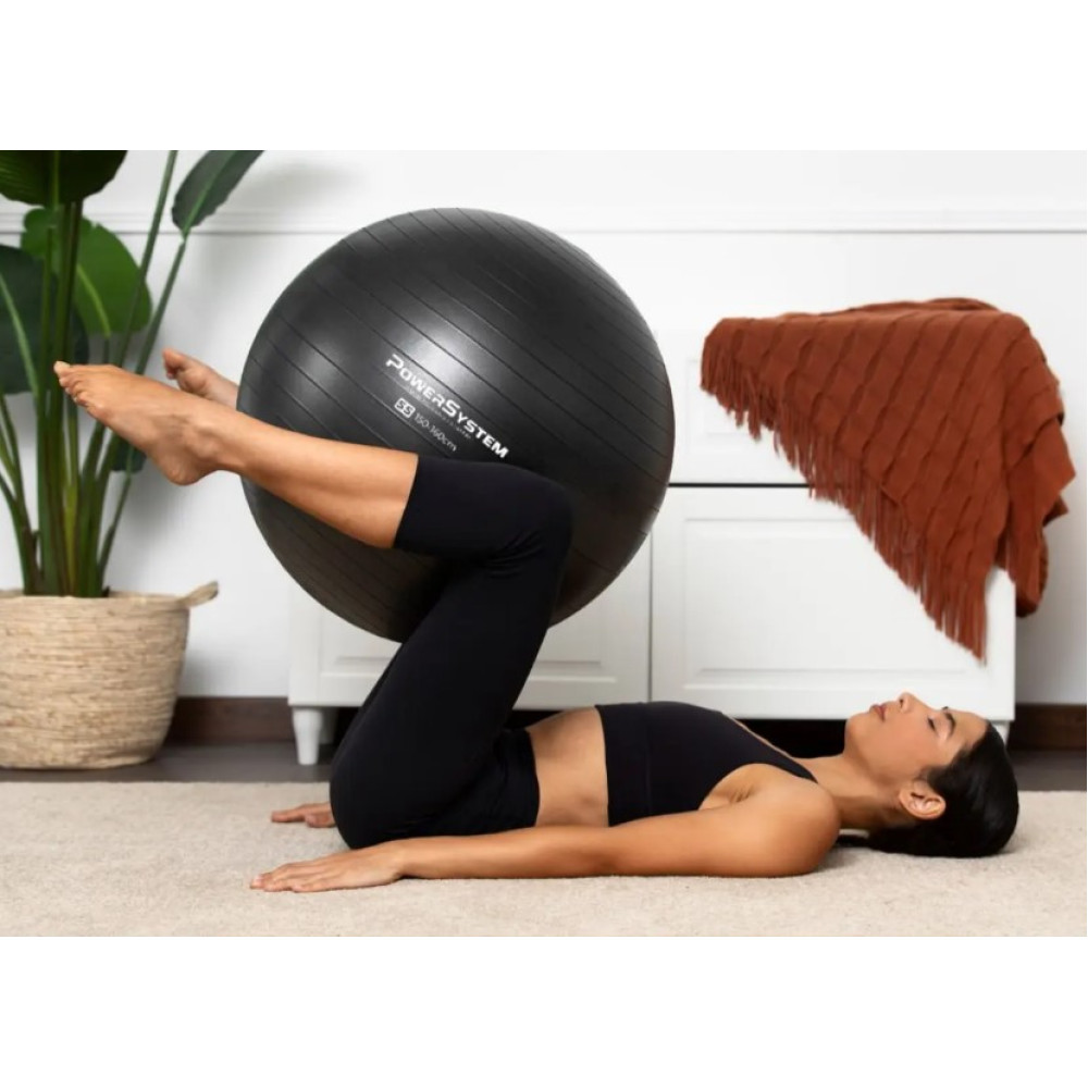М'яч для фітнесу (фітбол) Power System PS-4013 Ø75 cm PRO Gymball Black (4013BK-0)