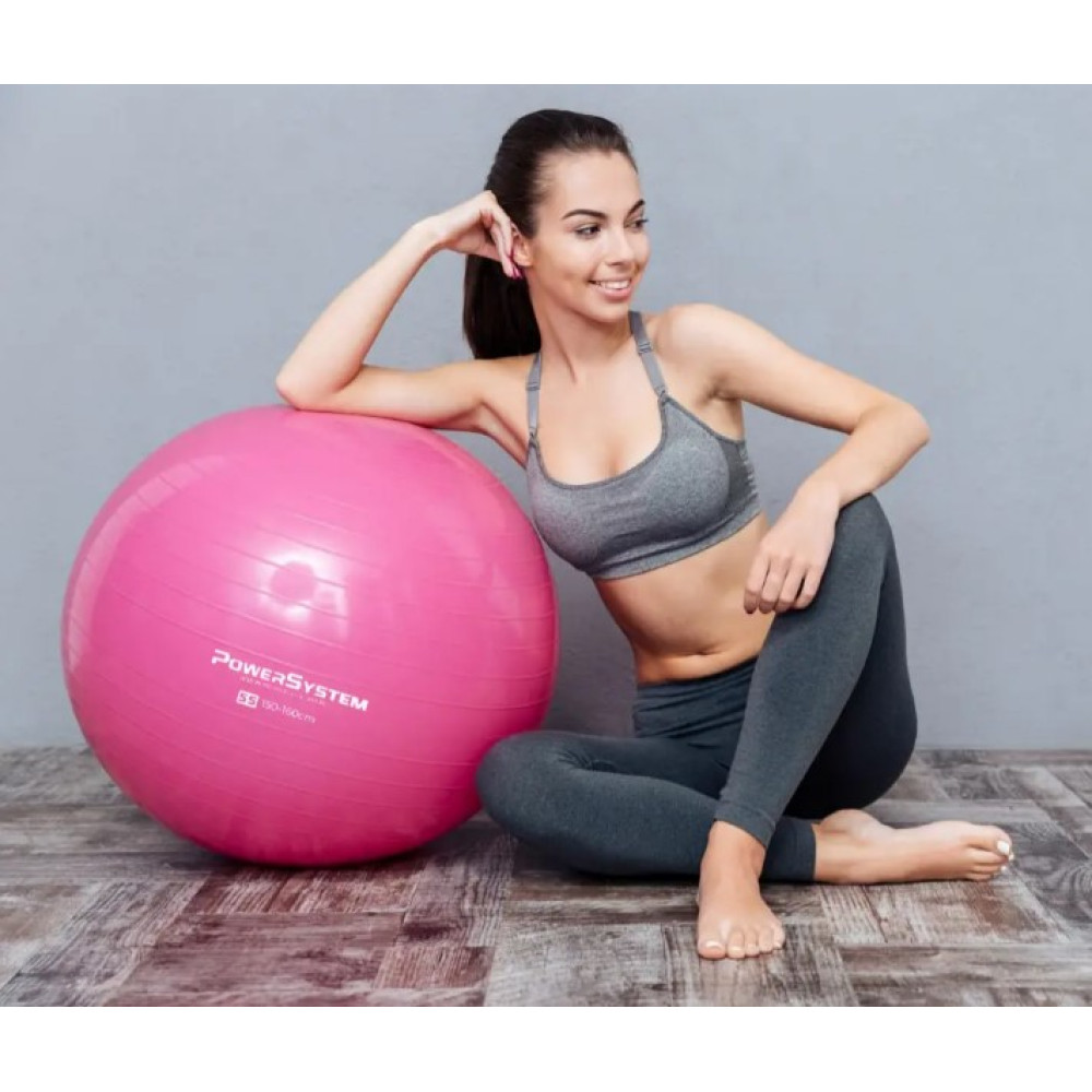 М'яч для фітнесу (фітбол) Power System PS-4013 Ø75 cm PRO Gymball Pink (4013PI-0)