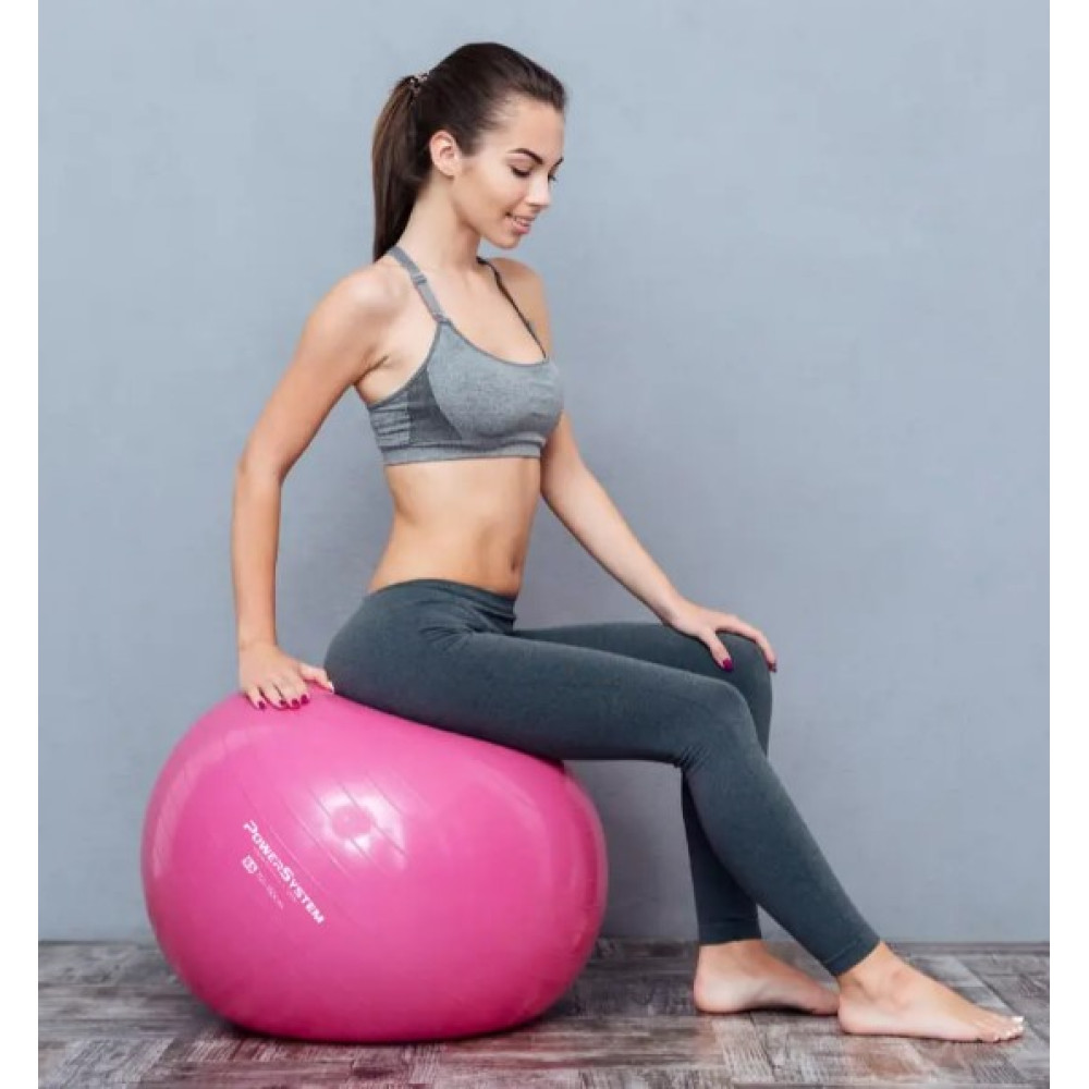 М'яч для фітнесу (фітбол) Power System PS-4013 Ø75 cm PRO Gymball Pink (4013PI-0)