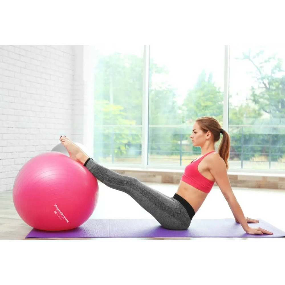 М'яч для фітнесу (фітбол) Power System PS-4013 Ø75 cm PRO Gymball Pink (4013PI-0)