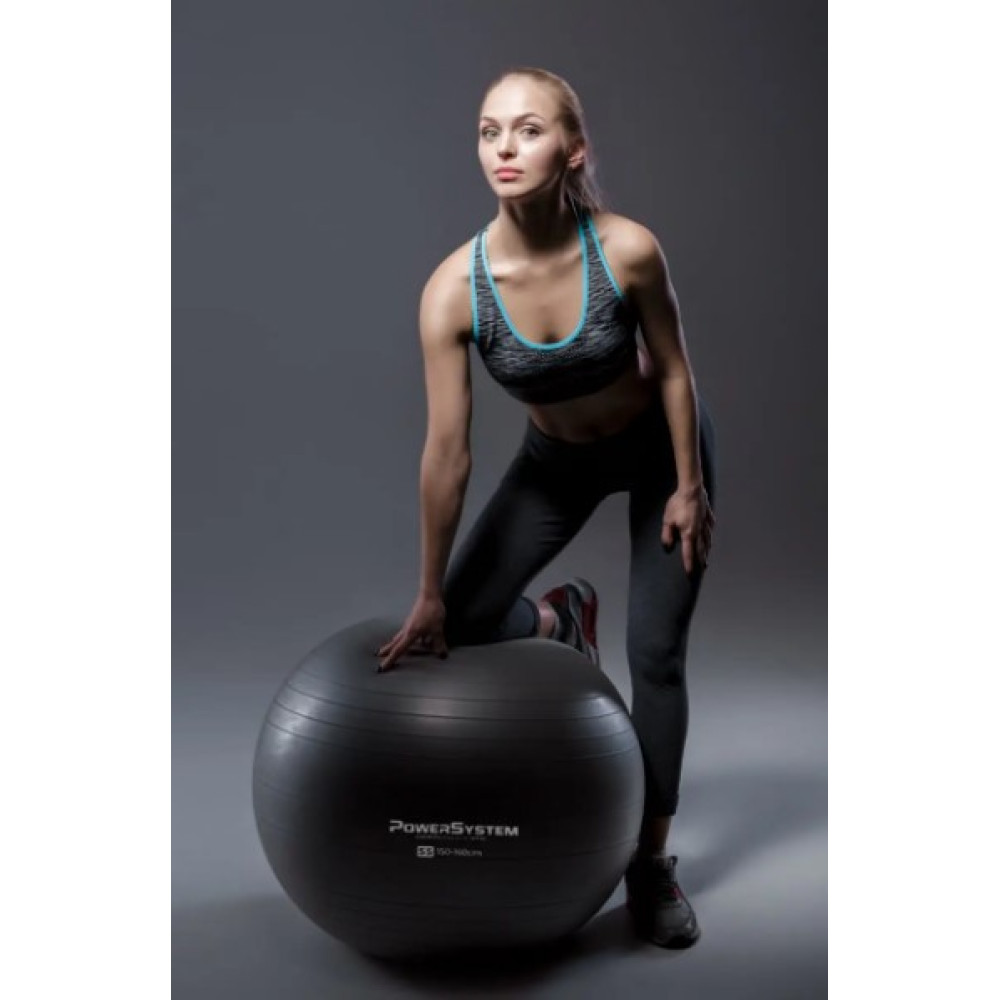 М'яч для фітнесу (фітбол) Power System PS-4018 Ø85 cm PRO Gymball Black (4018BK-0)