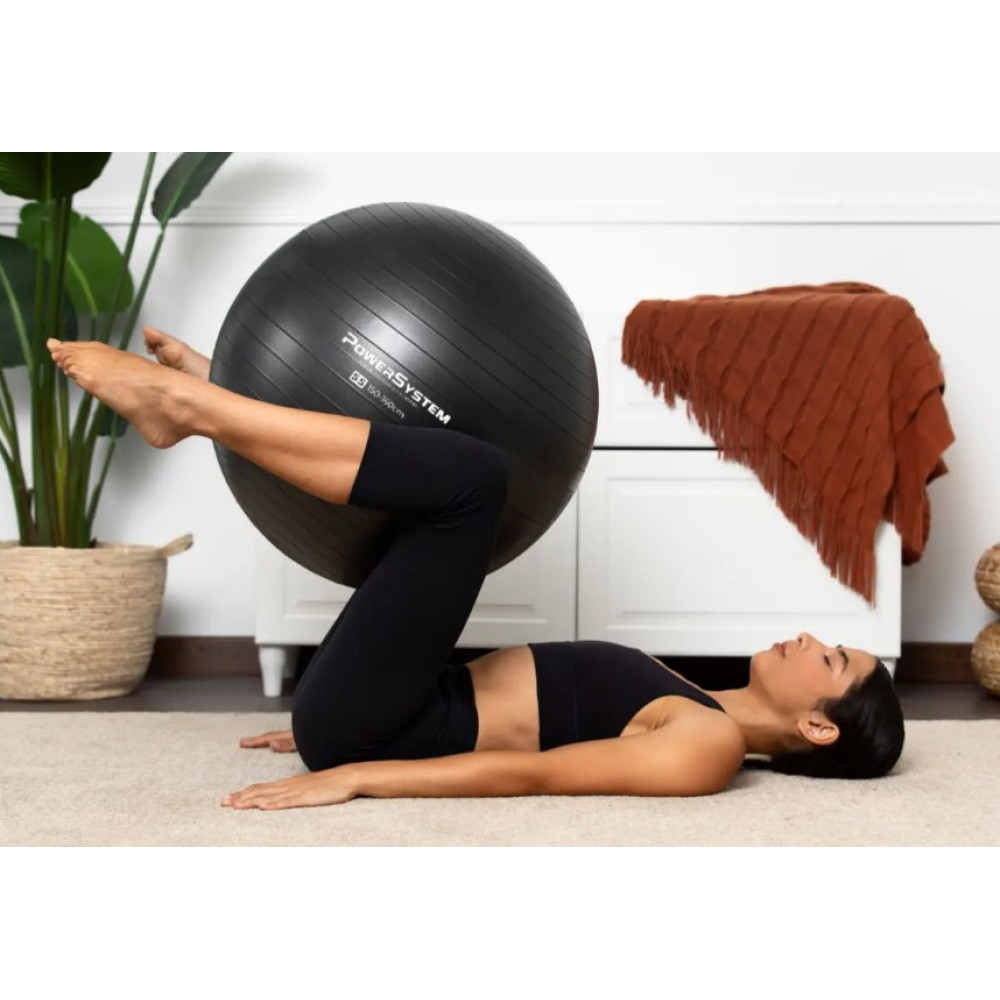 М'яч для фітнесу (фітбол) Power System PS-4018 Ø85 cm PRO Gymball Black (4018BK-0)