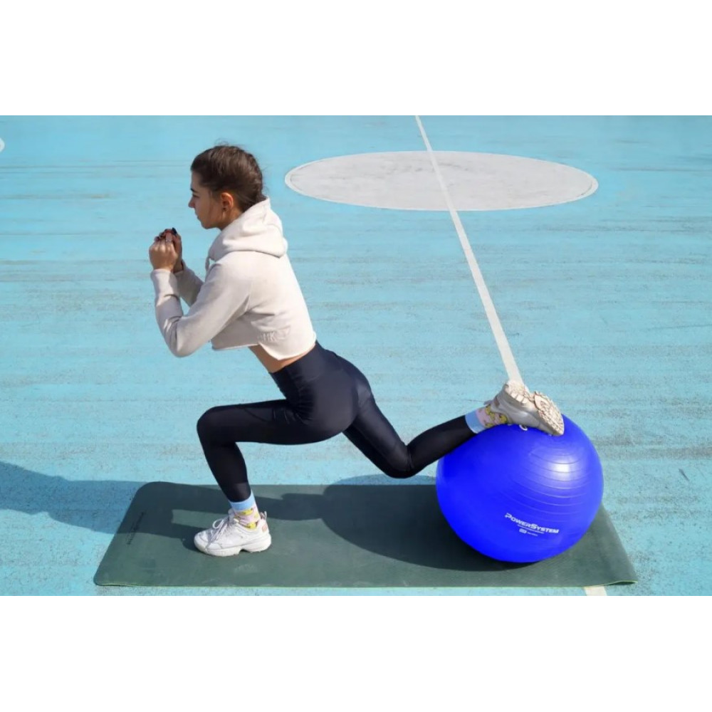 М'яч для фітнесу (фітбол) Power System PS-4011 Ø55 cm PRO Gymball Blue (PS-4011_55cm_Blue)