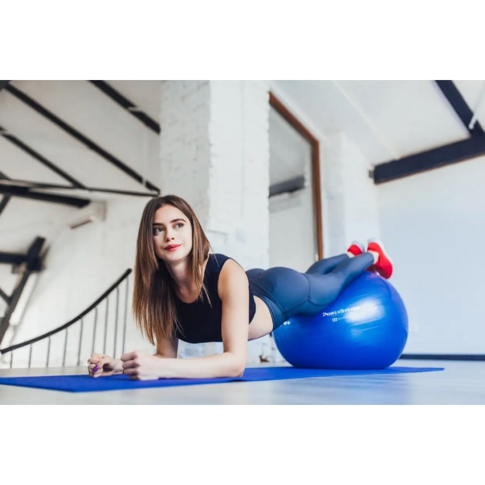 М'яч для фітнесу (фітбол) Power System PS-4011 Ø55 cm PRO Gymball Blue (PS-4011_55cm_Blue)