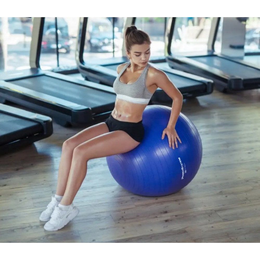М'яч для фітнесу (фітбол) Power System PS-4011 Ø55 cm PRO Gymball Blue (PS-4011_55cm_Blue)