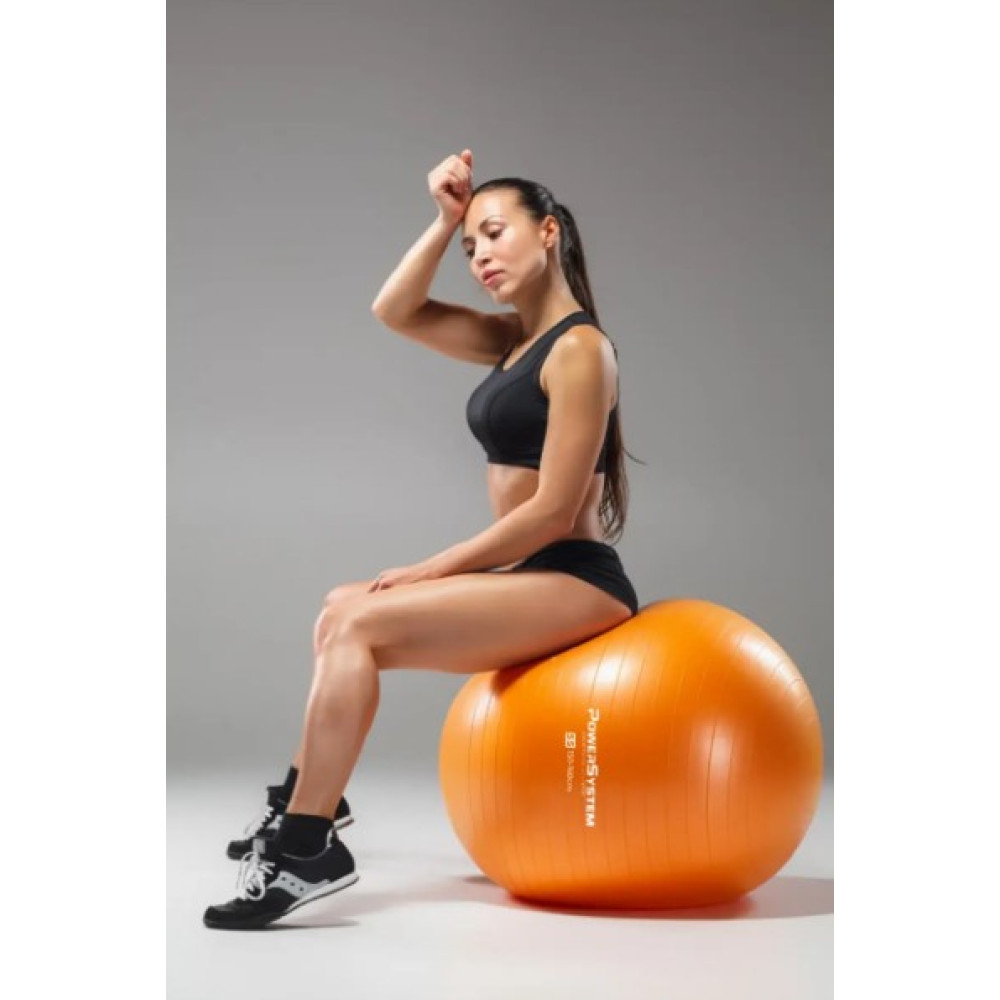 М'яч для фітнесу (фітбол) Power System PS-4011 Ø55 cm PRO Gymball Orange (PS-4011_55cm_Orange)