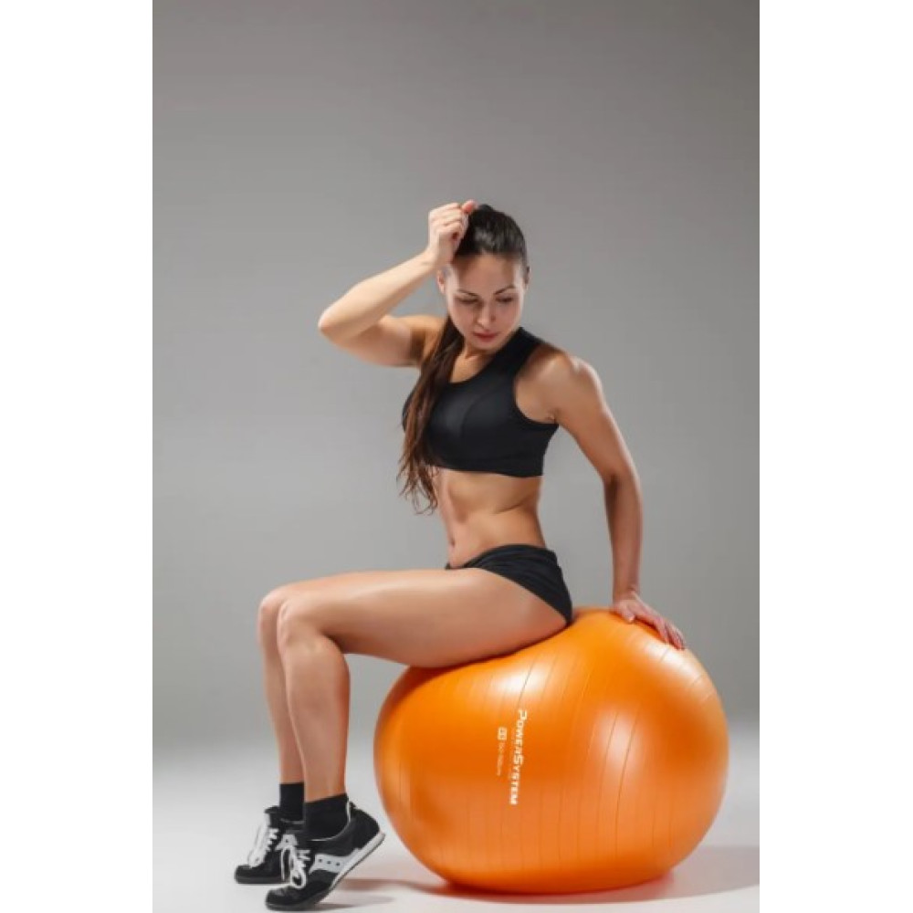 М'яч для фітнесу (фітбол) Power System PS-4011 Ø55 cm PRO Gymball Orange (PS-4011_55cm_Orange)