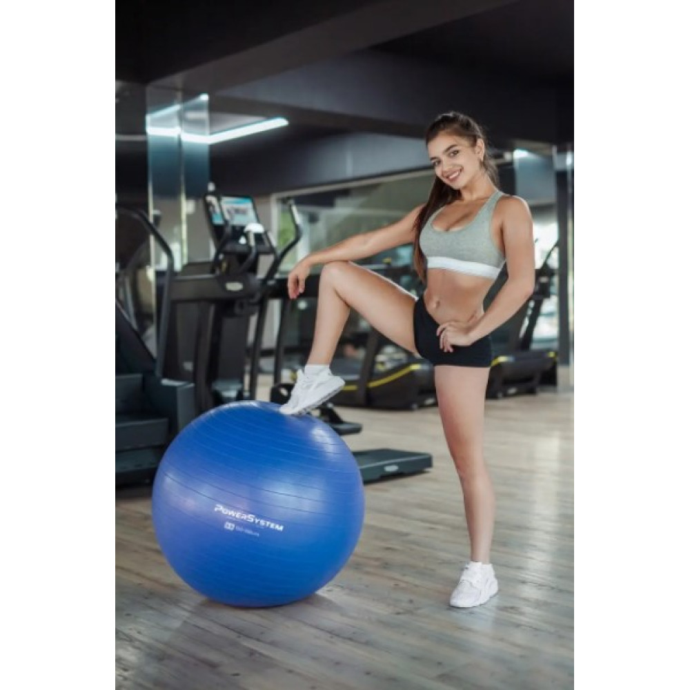 М'яч для фітнесу (фітбол) Power System PS-4012 Ø65 cm PRO Gymball Blue (PS-4012_65cm_Blue)