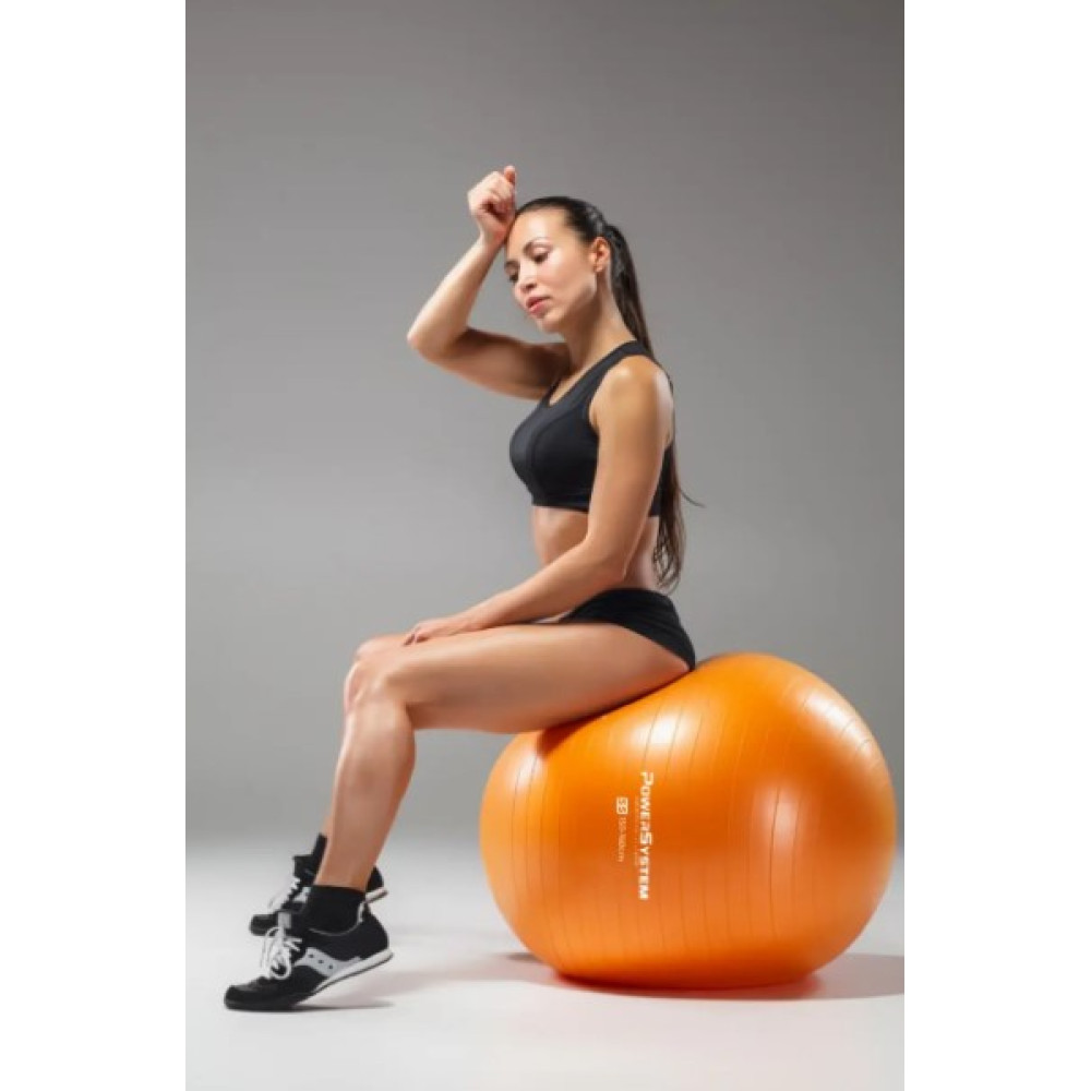 М'яч для фітнесу (фітбол) Power System PS-4012 Ø65 cm PRO Gymball Orange (PS-4012_65cm_Orange)