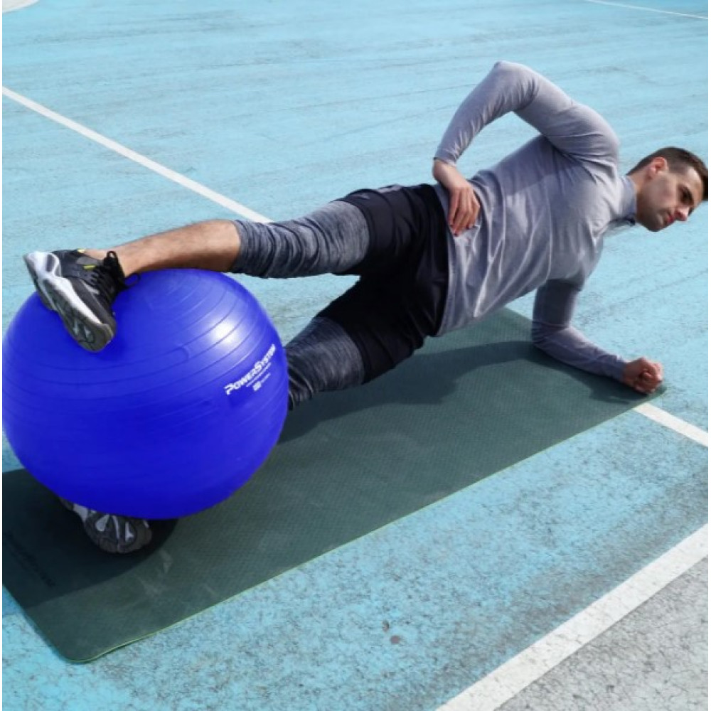 М'яч для фітнесу (фітбол) Power System PS-4013 Ø75 cm PRO Gymball Blue (PS-4013_75cm_Blue)