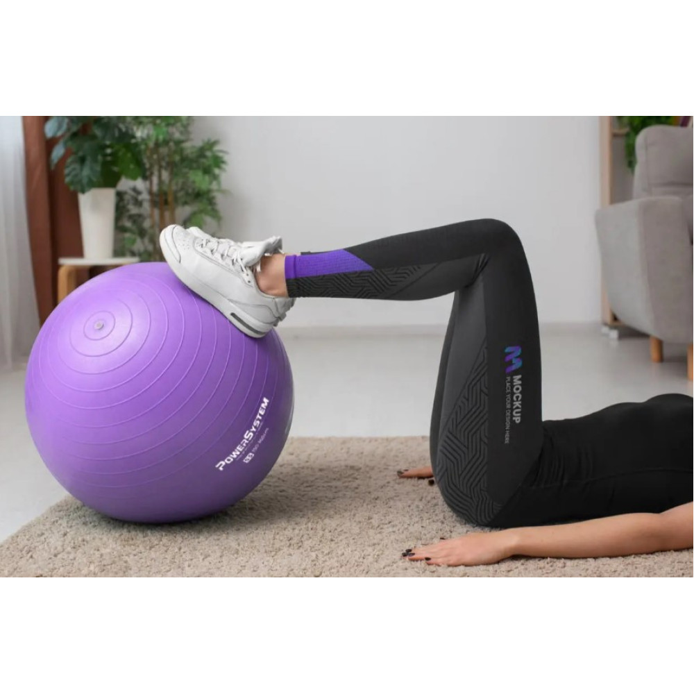 М'яч для фітнесу (фітбол) Power System PS-4013 Ø75 cm PRO Gymball Purple (PS-4013_75cm_Purple)