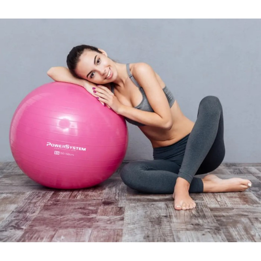 М'яч для фітнесу (фітбол) Power System PS-4018 Ø85 cm PRO Gymball Pink (PS-4018PI-0)