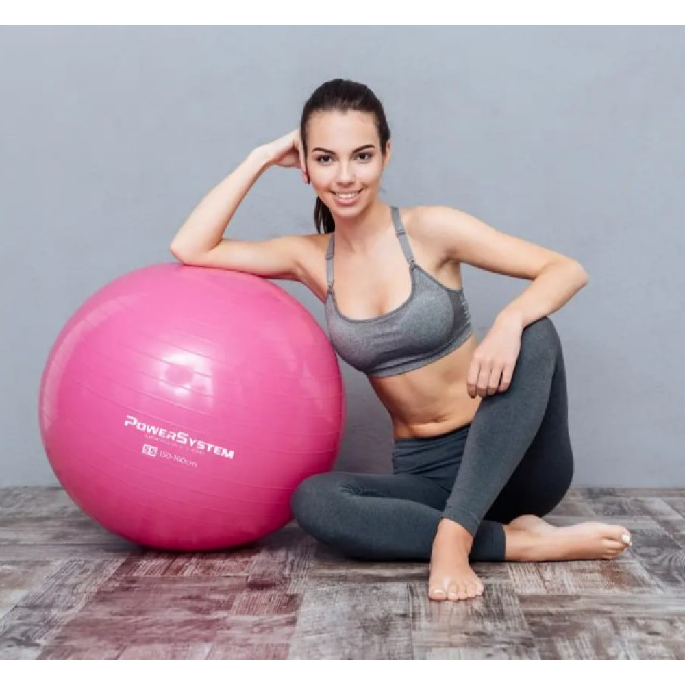 М'яч для фітнесу (фітбол) Power System PS-4018 Ø85 cm PRO Gymball Pink (PS-4018PI-0)