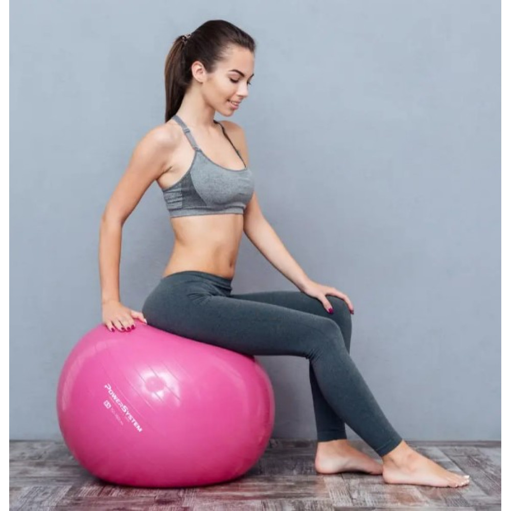 М'яч для фітнесу (фітбол) Power System PS-4018 Ø85 cm PRO Gymball Pink (PS-4018PI-0)